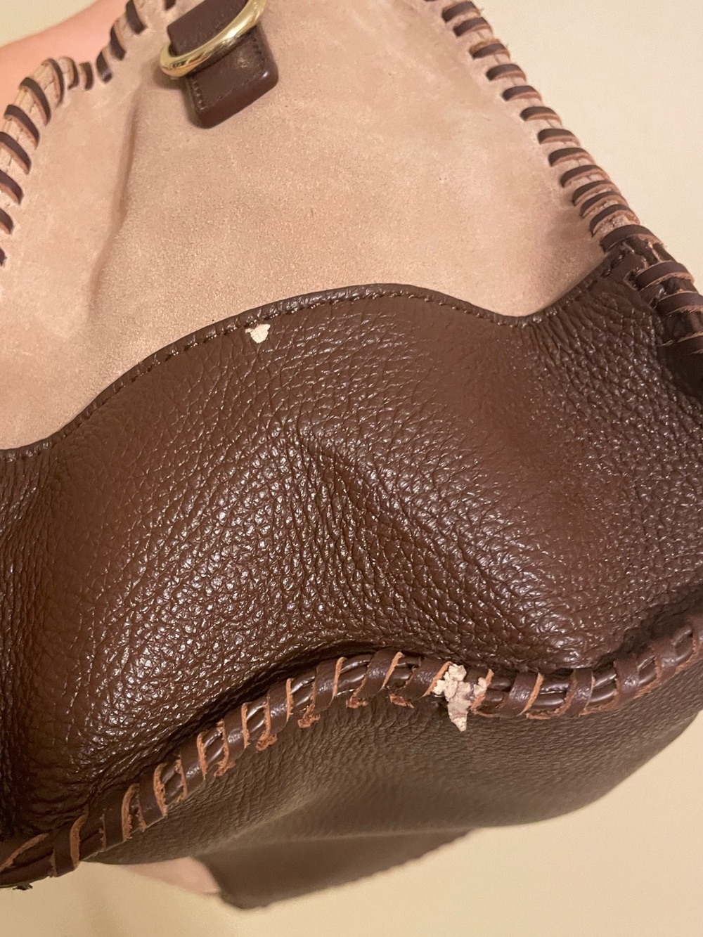 Talbots Suede Leather Handbag Crossbody - Picture 5 of 6